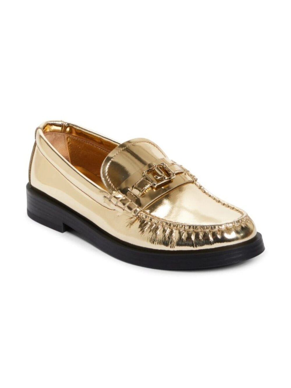 Jimmy Choo Addie Womens Metallic Leather Loafers Shoes EU 39 / US 9 - Italy